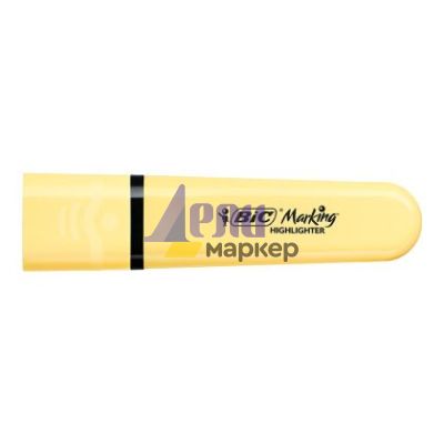 Текст маркер BiC Marking Pastel Скосен връх 1.2-4.6 mm Жълт