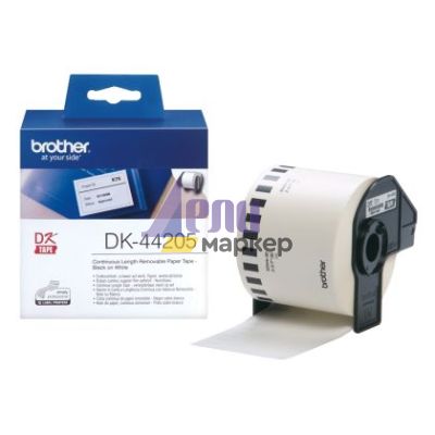 Консуматив Brother DK-44205 White Removable Paper Tape 62 mm x 30.48 m, Black on White