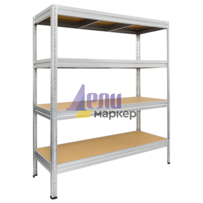Метален стелаж MEGA 177x200x45 см, до 500 кг на рафт - цинк