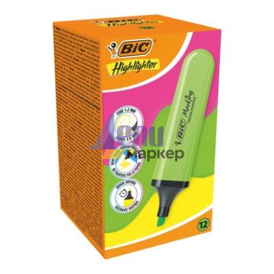 Текст маркер BiC Marking Neon Скосен връх 1.2-4.6 mm Зелен
