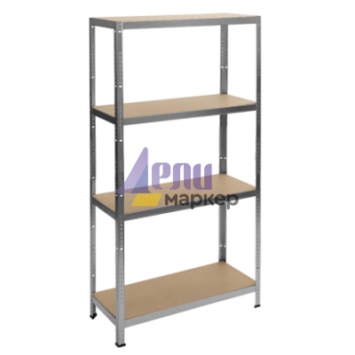Метален стелаж Carmen CR-1024-2, 180x90x40 см, до 600 кг на рафт - цинк