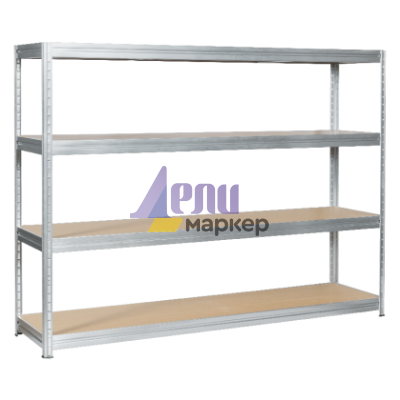 Метален стелаж MEGA 177x240x60 см, до 450 кг на рафт - цинк
