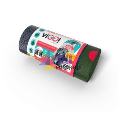 Торби за смет viGO! с ластик,  60 L, 54х62 cm, 8 бр., Черен