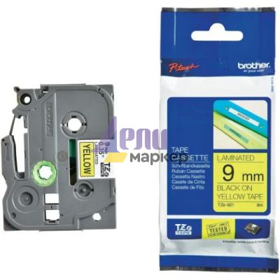 Консуматив Brother TZe-621 Tape Black on Yellow, Laminated, 9mm Eco