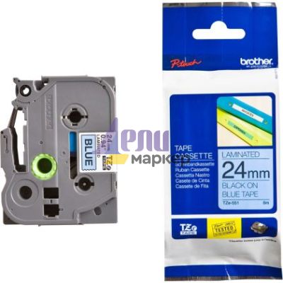 Консуматив Brother TZe-551 Tape Black on Blue, Laminated, 24mm, 8 m - Eco