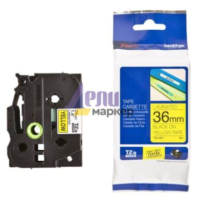 Консуматив Brother TZe-661 Tape Black on Yellow, Laminated, 36mm, 8 m - Eco