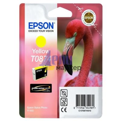 Консуматив Epson T0874 Yellow Ink Cartridge - Retail Pack (untagged) for Stylus Photo R1900