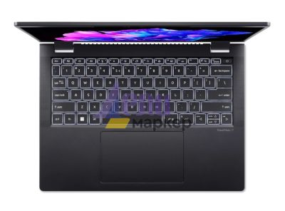 Лаптоп Acer Travelmate TMP614-53-TCO-731F, Core i7-1355U, (3.7GHz up to 5.0Ghz, 12MB), 14" (WUXGA 1920 x 1200) IPS, 1*32GB LPDDR5, 1024GB PCIe NVMe SSD, Intel UMA, FHD cam shutter + mic, WWAN FM350-GL (5G),  Micro SD, FPR, Wi-Fi 6E, BT, KB, Win 11 Pro, Bl