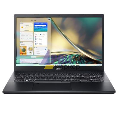 Лаптоп Acer Aspire 7 Performance, A715-76G-72V1, Intel Core i7 -12650H (up to 4.70 GHz, 16MB), 15.6" FHD IPS, 16GB DDR4, 1024GB NVMe SSD, RTX 2050 4GB GDDR6, Wi-Fi AX+BT5.2, HD Cam + Mic, No OS, Black