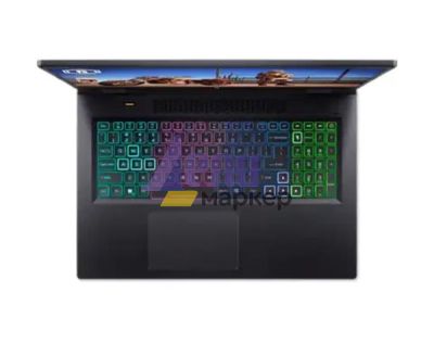 Лаптоп Acer Nitro 5, AN17-51-7593, Core i7-13700H (3.70GHz up to 5.00GHz, 24MB), 17.3" QHD (2560x1440) IPS, 165Hz, 16GB DDR5 (1 slot free), 1024GB PCIe SSD, RTX 4060 8GB GDDR6, Wi-Fi 6e, BT 5.1, HD Mic&Cam, RGB Backlit KB, No OS, Black+Philips 32PHS6808/1