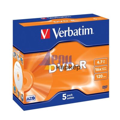 Медия Verbatim DVD-R AZO 4.7GB 16X MATT SILVER SURFACE (5 PACK)