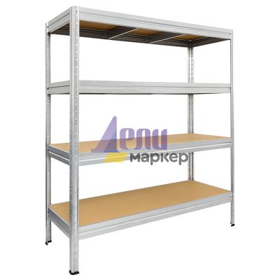 Метален стелаж MEGA 177x90x60 см, до 600 кг на рафт - цинк