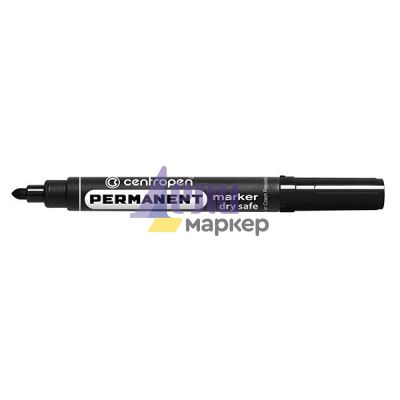 Перманентен маркер Centropen 8510 Объл връх 2.5 mm Черен