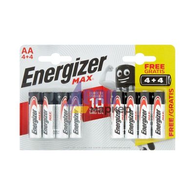 Батерия Energizer MAX R06/AA Алкална усилена, 1.5V, 4+4 бр.