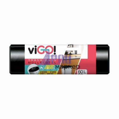 Торби за смет viGO! 60 L, 58х67 cm, 50 бр., Черен