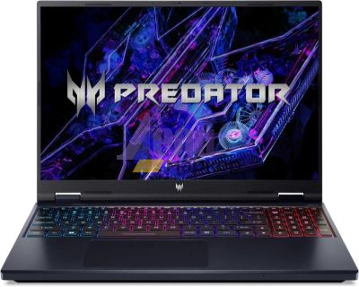 Лаптоп Acer Predator Neo, PHN16-72-90BV, Intel Core i9-14900HX (up to 5.80GHz, 36MB), 16" WQXGA (2560x1600) IPS SlimBezel 165Hz, 16GB DDR5 5600MHz, 1024GB PCIe SSD, RTX 4060 8GB GDDR6, Killer Wi-Fi 6AX 1650i, BT, MicroSD reader, Backlit KB, No OS, Black