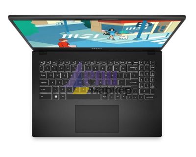 Лаптоп MSI Modern 15 H C13M, i5-13420H (8C/12T, up to 4.60GHz, 12 MB), 15.6" FHD (1920x1080), IPS, 16GB DDR4 8GBx2 (3200MHz), 512GB NVMe SSD Gen4x4, Iris Xe Graphics, Intel WiFi 6E, Single Backlit KBD (White), Windows 11 Home Plus, 3 cell 53.5Whr, 2Y, Bla