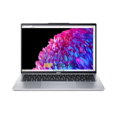 Лаптоп Acer Swift Go14, SFG14-73-714G, Intel Core Ultra 7 155U (up to 4.80 GHz, 12MB), 14" WQ 2.2K IPS SlimBezel, 16GB LPDDR5, 1024GB PCIe NVMe SSD, Intel UMA, AX+BT 6E, QHDCamera, CR MicroSD, FPR, Win 11 Home, Silver