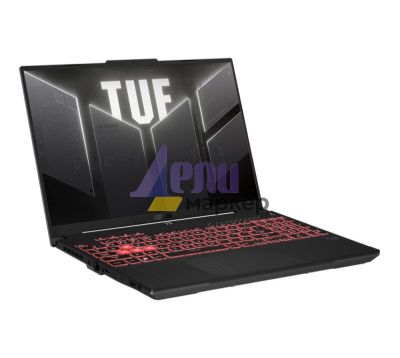 Лаптоп Asus TUF A16 FA607PI-QT040,  AMD Ryzen  9 7845HX , 16" FHD+ (2560x1600) 16:10,165z,32GB DDR5 ,1TB PCIe 4.0,RTX 4070 8GB GDDR6, Wi-Fi 6(802.11ax)Backlit Chiclet Keyboard 1-Zone RGB, no OS, Mecha Gray