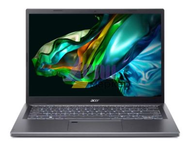 Лаптоп Acer Aspire 5, A514-56M-37LP, Core i3-1315U (up to 4.5GHz, 10MB), 14" WUXGA IPS SlimBezel, 16GB DDR5, 512GB PCIe NVMe SSD, Intel UMA, FHD Cam, Wi-Fi 6AX, BT, FP, KB Backlit, No OS, Gray