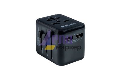 Адаптер Verbatim UTA-01 Universal Travel Adapter with 2 x USB-A ports