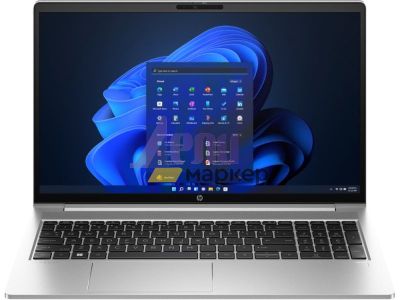 Лаптоп HP ProBook 450 G10 Pike Silver, Core i7-1355U(up to 5GHz/12MB/10C), 15.6" FHD IPS AG, 16GB 3200Mhz 1DIMM, 512GB PCIe SSD, WiFi 6E + BT5.3, FPR, Backlit Kbd, 3C Batt, Free DOS, 3Y NBD On Site
