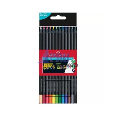 Цветни моливи Faber-Castell Black Edition Триъгълни, 12 цвята