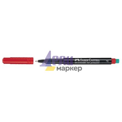 Универсален перманентен OHP маркер Faber-Castell 1513 F 0.6 mm Червен