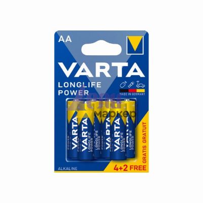 Батерия Varta Longlife Power LR6/AA Алкална, 1.5V, 4+2 бр.