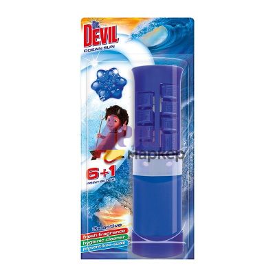 Ароматизатор за тоалетна Dr.Devil Point Block Гел диск, 45 ml, Ocean Sun