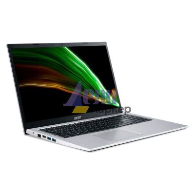 Лаптоп Acer Aspire 3, A315-58G-38LD, Intel Core i3-1115G4 (up to 4.1 GHz, 6MB), 15.6" FHD (1920x1080) AG LED, HD Cam, 8GB onboard (1 slot free), 512GB SSD PCIe, NVIDIA Geforce MX350 2GB DDR5, 802.11ac, BT 5.0, Finger Print Reader, Linux, Silver
