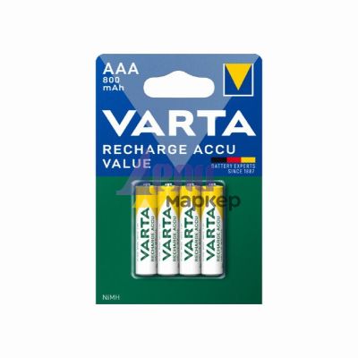 Батерия Varta Power Accu R2U/AAA Презареждаща 800 mAh, 1.2V, 3+1 бр.