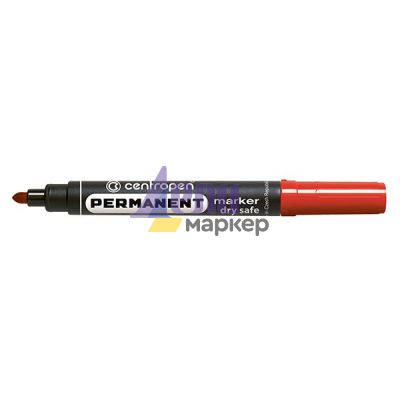 Перманентен маркер Centropen 8510 Объл връх 2.5 mm Червен