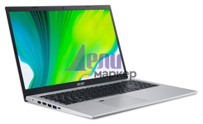 Лаптоп Acer Aspire 5, A515-56-316F, Intel Core i3-1115G4 (up to 4.1GHz, 6MB), 15.6" FHD (1920x1080) IPS, Cam&Mic, 1x8GB DDR4 (1 slot free), 512GB NVMe SSD, HDD kit, Intel UMA Graphics, Wi-Fi 6ax, BT 5.1, KBD Backlight, Linux, Silver