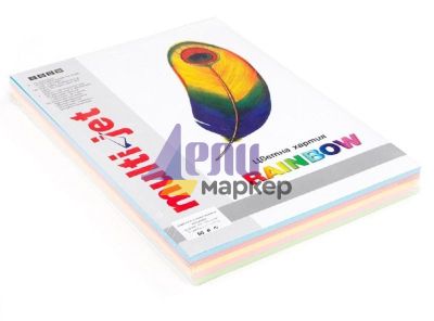 Цветен микс картон Multi Jet Rainbow Наситен, A4 5x25 л. 160 g/m2