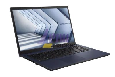 Лаптоп Asus ExpertBook Essential Intel B1502CVA-BQ2266X, I7-1355U, 15.6" FHD IPS(1920x1080), Intel Iris Xe Graphics, DDR4 16GB ( 16GB DDR4 on board ). (1 slot free), 512GB M.2 NVMe,VGA,HDMI,RJ45,Windows 11 Pro, Backpack,Black