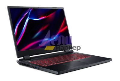 Лаптоп Acer Nitro 5, AN517-42-R3FW, AMD Ryzen 7 6800H (3.2GHz up to 4.7GHz,16MB),17.3" QHD (2560 x 1440) IPS 165Hz SlimBezel, 16GB DDR5 , 1024GB NVMe SSD, RTX 3060 6GB GDDR6, Cam&Mic.,WIFI 6E 2X2 BT, RGB Backlit kbd, No OS, Black