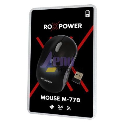 Мишка ROXPOWER M-778 Безжична оптична, USB, Черна