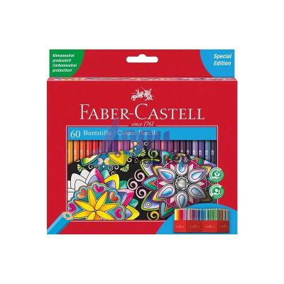 Цветни моливи Faber-Castell Шестоъгълни, 60 цвята