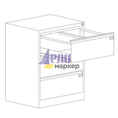 Шкаф за висящи папки Malow File Locker SZK202E Двоен с 3 чекмеджета, 77.5x63x100 cm, Сив