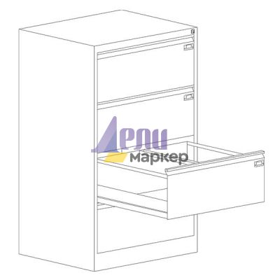 Шкаф за висящи папки Malow File Locker SZK302E Двоен с 4 чекмеджета, 77.5x63x128.5 cm, Сив