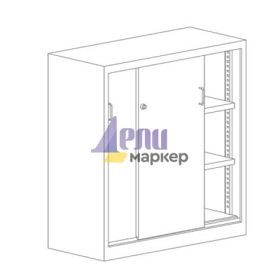 Метален шкаф Malow Office Locker SBM 112 С два рафта, 100x43.5x104 cm Сив