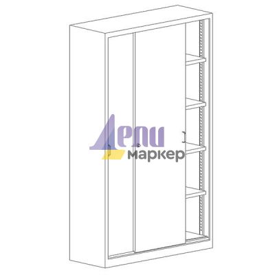 Метален шкаф Malow Office Locker SBM 222 С четири рафта, 100x43.5x199 cm Сив