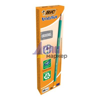 Молив Bic Evolution Подострен с гума, HB