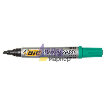 Перманентен маркер Bic 2300 Скосен връх 3.1-5.3 mm Зелен