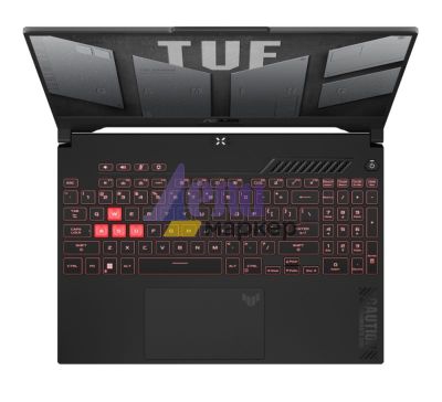 Лаптоп Asus TUF A15 FA507NU-LP116,AMD Ryzen5 7535HS/H,15.6" FHD (1920x1080)144 Hz,16GB DDR5 4800(2*8),1TB M.2 SSD,RTX 4050 4GB GDDR6,Wi-Fi 6(802.11ax),Backlit Chiclet Keyboard 1-Zone RGB, no OS, Graphite Black