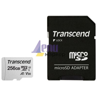 Памет Transcend 256GB microSD w/ adapter UHS-I U3 A1